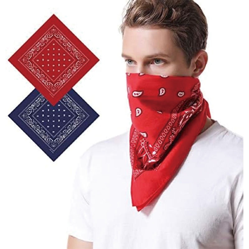 Custom Logo Fans Cotton Bandana Square Face Cover Party Supplies Polyester Cotton Material Scarf Chef Gift Face Mask Scarf