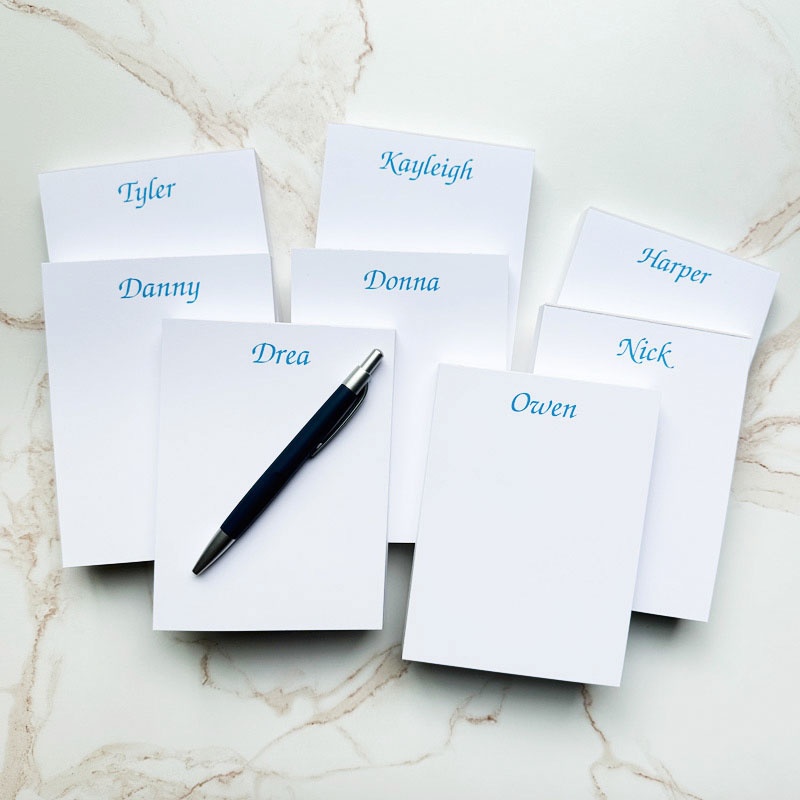 Custom Monogram Notepad Stationery Personalized Name and Initials Notepad Co Worker Gift Teacher Notepad Marketing Material