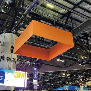 Aluminum Frame Hanging Banner Tension Fabric Ceiling Sign Custom Graphics for Advertising Exhibition Booth