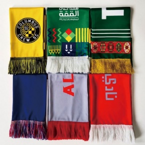 Customized Design Factory Direct Custom Slogan Logo Knitting Jacquard Tassel Basketball Football Fan Scarf Fan Club Scarf