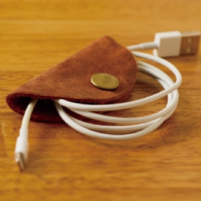 Leather Foldable Taco Organizers-Portable Multifunction Cord Keeper for Bags Travel & Home Tech Gift with Recycled Leather