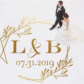Waterproof PVC Vinyl Wedding Floor Sticker Custom Initial Monogram Dance Floor Decal
