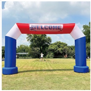 Custom Thermal Transfer Printing Waterproof Polyester Home Goal Line Advertising Inflatable Arch with Brand logo