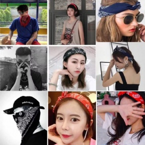 Custom Logo Fans Cotton Bandana Square Face Cover Party Supplies Polyester Cotton Material Scarf Chef Gift Face Mask Scarf