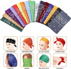 Custom Logo Fans Cotton Bandana Square Face Cover Party Supplies Polyester Cotton Material Scarf Chef Gift Face Mask Scarf