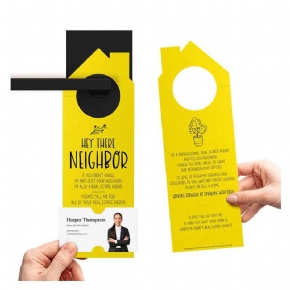 Hey Neighbor Real Estate Agent Door Hanger Tags Custom Realtor Promotional Business Door Hangers