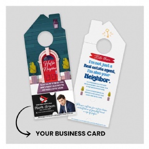 Hey Neighbor Real Estate Agent Door Hanger Tags Custom Realtor Promotional Business Door Hangers