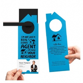 Hey Neighbor Real Estate Agent Door Hanger Tags Custom Realtor Promotional Business Door Hangers