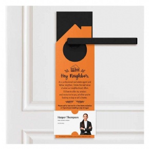 Hey Neighbor Real Estate Agent Door Hanger Tags Custom Realtor Promotional Business Door Hangers