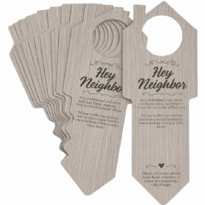 Hey Neighbor Real Estate Agent Door Hanger Tags Custom Realtor Promotional Business Door Hangers